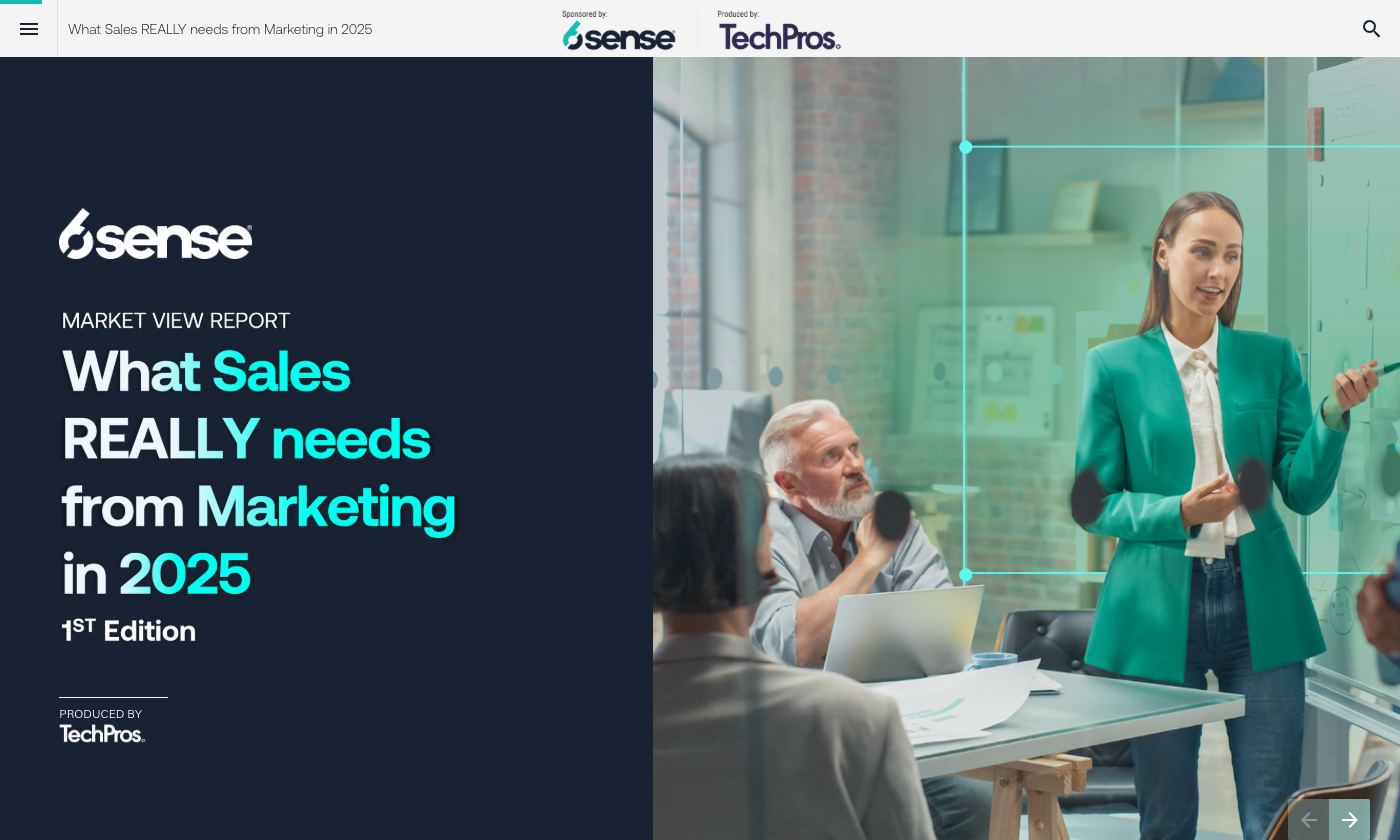 Report cover: What Sales REALLY needs from Marketing in 2025